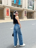 Quần Jeans Phối Chữ