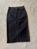 Chân Váy Jeans Bút Chì Xẻ Tà Ngắn Size S