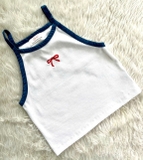 Áo 2 Dây Croptop Thêu Nơ Cotton Cao Cấp