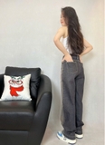 Quần Jeans Suông Đen Phối Xám Cá Tính & Năng Đôộng