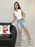Quần Short Jeans Đắp Chéo Gootik Fashion - Chất Jeans Cotton co giãn thoải mái