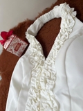 Áo Corset Cổ Yếm Trắng Kaki – Thanh Lịch & Quyến Rũ AW-029