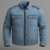 Áo Khoác Jeans Nam Màu Xanh Xám GOOTIK Fashion - AKM-017