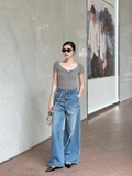 Quần Jeans Cao Cấp Ống Rộng Cách Điệu GOOTIK FASHION