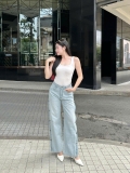 Quần jeans ống suông xẻ nút cá tính & năng động - GOOTIKFASHION
