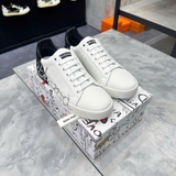 Giày Nam Dolce & Gabbana Portofino 'White Black' Đế Chữ