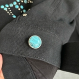 Áo Khoác LV Denim Black Đính Đá