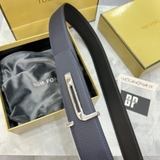 Dây Lưng Tomford Navy Khoá Bạc Da Thật