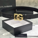 Dây Lưng Dolce & Gabbana Khoá "DG" Mặt Vàng Da Thật