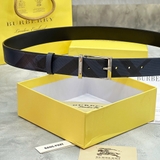 Dây Lưng Burberry Kẻ Xanh Blue Da Thật