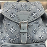 Balo LV Backpack Washes Denim Da Bê