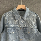 Áo Jean LV Xanh Hoạ Tiết