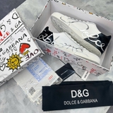 Giày Nam Dolce & Gabbana Portofino 'White Black' Đế Chữ