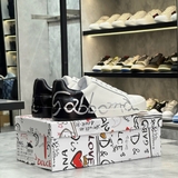 Giày Nam Dolce & Gabbana Portofino 'White Black' Đế Chữ
