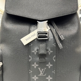 Balo Da LV Đen Hoạ Tiết Da Thật