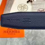 Dây Lưng Hermes Xanh Navy "Khoá Da" Da Thật