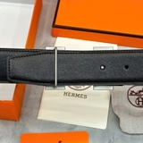 Dây Lưng Hermes Xanh Navy "Khoá Da" Da Thật