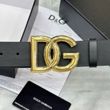 Dây Lưng Dolce & Gabbana Khoá "DG" Mặt Vàng Da Thật
