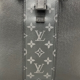 Balo Da LV Đen Hoạ Tiết Da Thật
