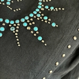 Áo Khoác LV Denim Black Đính Đá