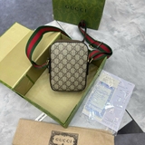 Túi Đựng ĐT Gucci Nâu Da Thật