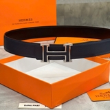 Dây Lưng Hermes Xanh Navy "Khoá Da" Da Thật
