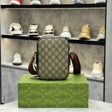 Túi Đựng ĐT Gucci Nâu Da Thật