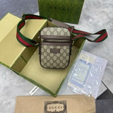 Túi Đựng ĐT Gucci Nâu Da Thật