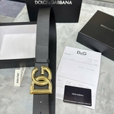Dây Lưng Dolce & Gabbana Khoá "DG" Mặt Vàng Da Thật