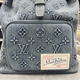Balo LV Backpack Washes Denim Da Bê
