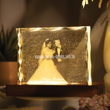 Pha Lê Đế Đèn - Khắc Hình 2D, 3D - Kích Thước 3x12x15 cm - Mã G02