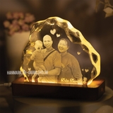 Pha Lê Đế Đèn - Khắc Hình 2D, 3D - Kích Thước 3x12x15 cm - Mã G10