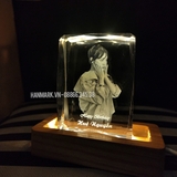 Pha Lê Đế Đèn - Khắc Hình 2D, 3D - Kích Thước 3x6x8 cm - Mã G14