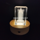 Pha Lê Đế Đèn - Khắc Hình 2D, 3D - Kích Thước 5x5x8 cm - Mã G04