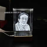 Pha Lê Đế Đèn - Khắc Hình 2D, 3D - Kích Thước 8x8x12 cm - Mã 8812