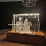Pha Lê Đế Đèn - Khắc Hình 2D, 3D - Kích Thước 3x6x8 cm - Mã G14