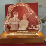 Pha Lê Đế Đèn - Khắc Hình 2D, 3D - Kích Thước 3x12x15 cm - Mã G10