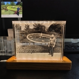 Pha Lê Đế Đèn - Khắc Hình 2D, 3D - Kích Thước 3x12x15 cm - Mã G03
