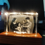 Pha Lê Đế Đèn - Khắc Hình 2D, 3D - Kích Thước 3x6x8 cm - Mã G14