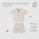 (6M-2Y) LP S10 - Bộ cộc tay Pyjama La Pomme Hươu nhỏ - Nâu