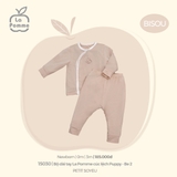 (NB-3M) LP - Bộ Dài Tay La Pomme Cúc lệch Puppy - Be Puppy