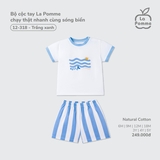 (6M-4Y) LP G20 - Bộ cộc tay La Pomme chạy thật nhanh cùng sóng biển - Trắng Xanh