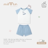 (6M-2Y) LP - Bộ cộc tay Mềm Mịn by La Pomme những người bạn xứ biển - Trắng