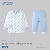 (0M-9M) BU - Bộ dài tay cài thẳng Soft World - SBB110204