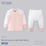 (NB-3M) BU - Bộ dài tay cài chéo Soft World - SBB110803