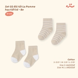(SML) LP - Set 02 đôi tất La Pomme họa tiết kẻ - Be