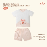 (6M-4Y) LP - Bộ cộc tay La Pomme phối màu người bạn lém lỉnh - Hồng