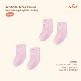 (SML) LP - Set 02 đôi tất La Pomme bạn nhỏ ngộ ngĩnh - Hồng