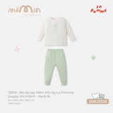 (6M-2Y) LP - Bộ dài tay Mềm Mịn by La Pomme puppy nhí nhảnh - Xanh lá
