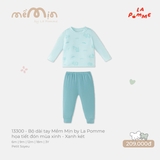 (6M-2Y) LP - Bộ dài tay Mềm Mịn by La Pomme họa tiết đón mùa xinh - Xanh két